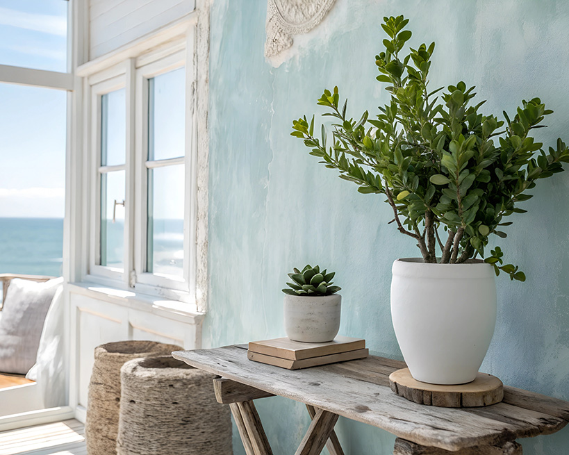 Jade plant on a table; therapy for menopause and aging